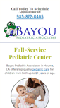 Mobile Screenshot of bayoupediatrics.com