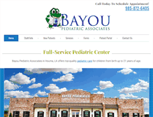 Tablet Screenshot of bayoupediatrics.com